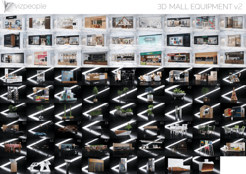 图片[2]-80套精品！80个用于商业区和购物中心的高质量3D模型，6GB大小-代码飓风