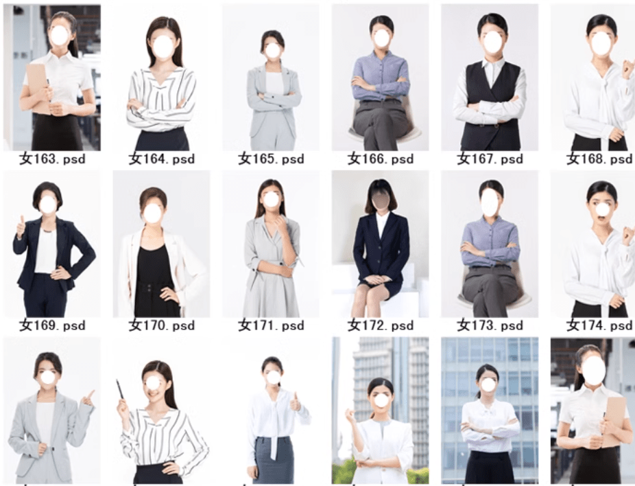 图片[3]-90套职业装稀缺素材！男女士职业装，形象照，PSD素材模板-代码飓风