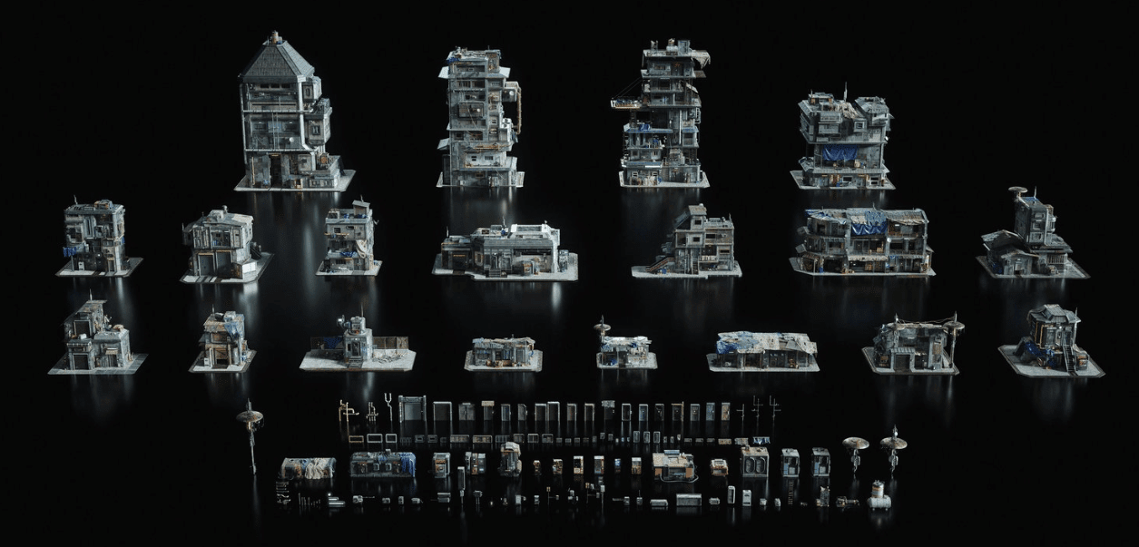 图片[2]-末世贫民区3D模型！破旧楼房建筑街道公共设施 KitBash3D – Future Slums 2 （FBX/Unreal格式）-代码飓风