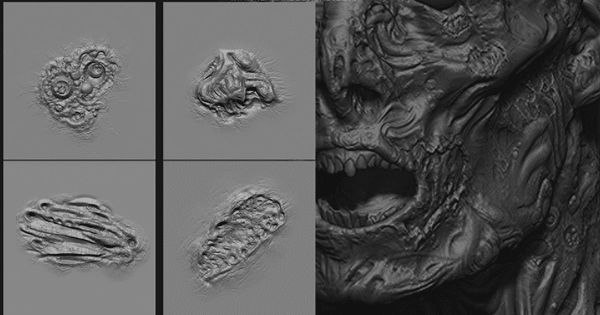图片[3]-20组腐烂僵尸皮肤纹理雕刻Zbrush笔刷合集，包含腐烂僵尸皮肤纹理笔刷-代码飓风