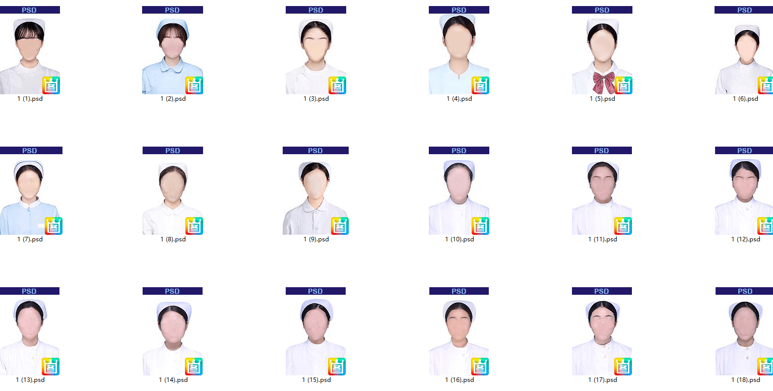 图片[3]-自费购买证件照素材！护士职业证件照换脸PSD素材，护士医疗职业证件照8GB素材-代码飓风