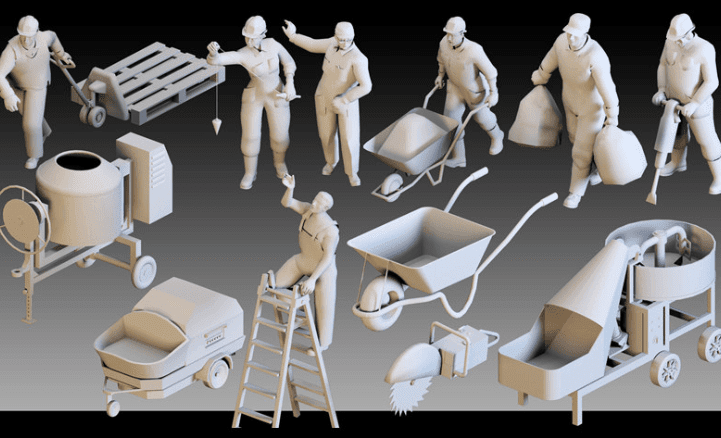 图片[2]-79款高细节建筑工地设备3D模型！FBX、OBJ、MAX格式基础白模-代码飓风
