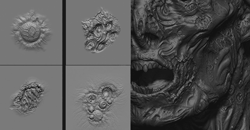 图片[2]-20组腐烂僵尸皮肤纹理雕刻Zbrush笔刷合集，包含腐烂僵尸皮肤纹理笔刷-代码飓风