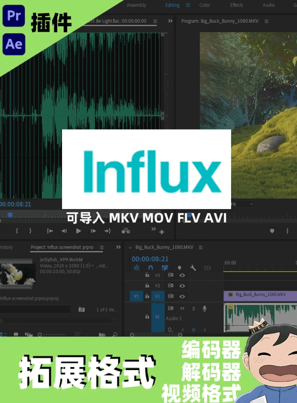 剪辑增强插件！支持导入MKV/MOV等多种格式编码工具，Influx v1.4.2 Win/Mac-代码飓风
