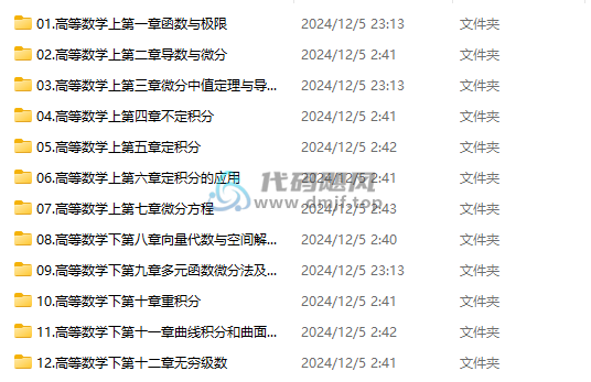 图片[2]-289G高等数学资源合集！珍藏版，大学教材同步课程，数学分析、习题练习讲解-代码飓风